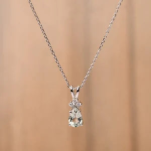 Elegant Gemstone Pendant Necklace with Diamond Accent