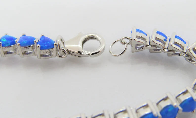 Heart-Cut Blue Opal Bracelet