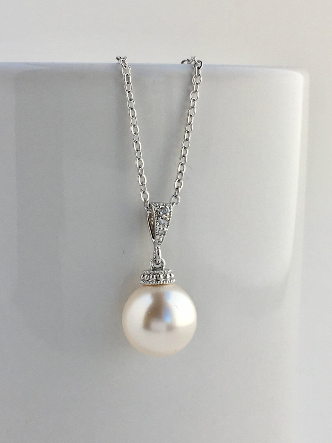 "Golden Glow Pearl Halo Sterling Silver Jewelry Set"