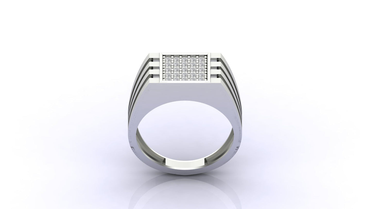 Prestige Men's Square Zirconia Ring