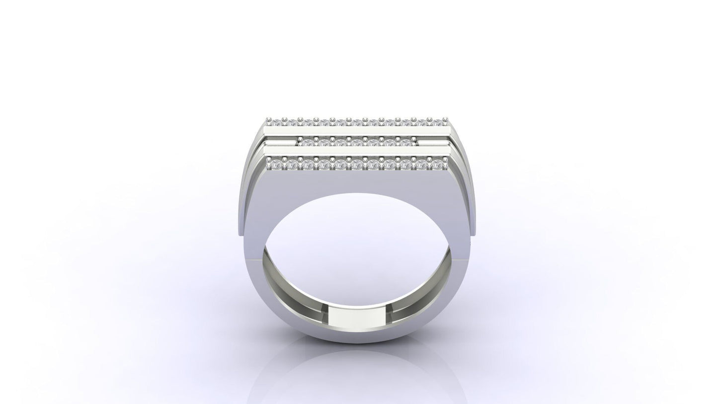 Regal Men's Dual Line Zirconia Ring
