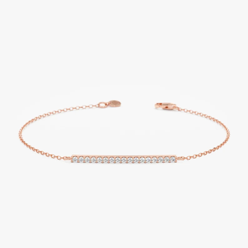Minimalist Bar Bracelet with Crystals