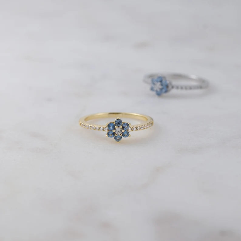 Aquamarine Dainty Ring