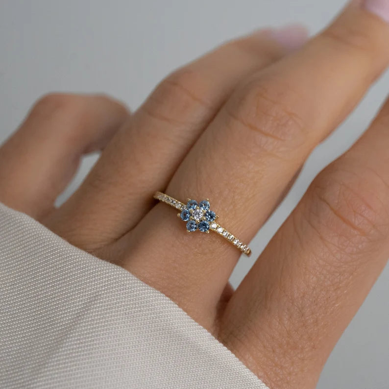 Aquamarine Dainty Ring