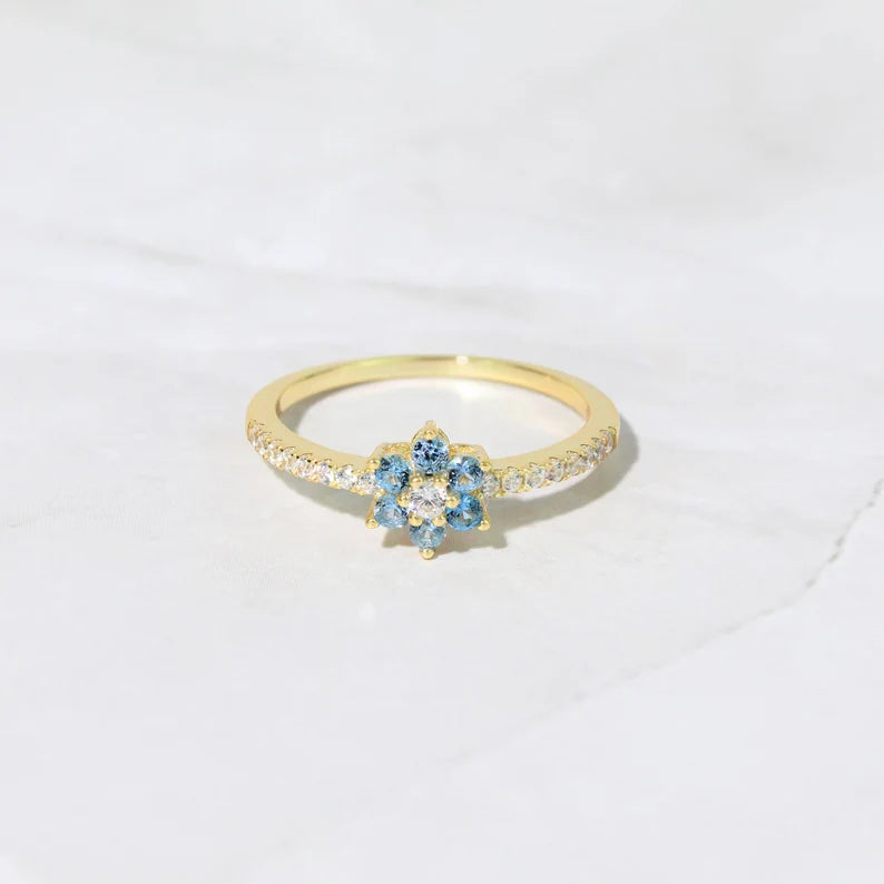 Aquamarine Dainty Ring