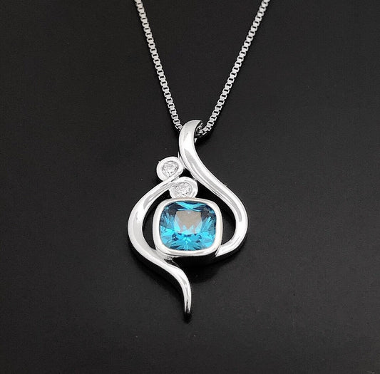 Modern Blue Gemstone Pendant