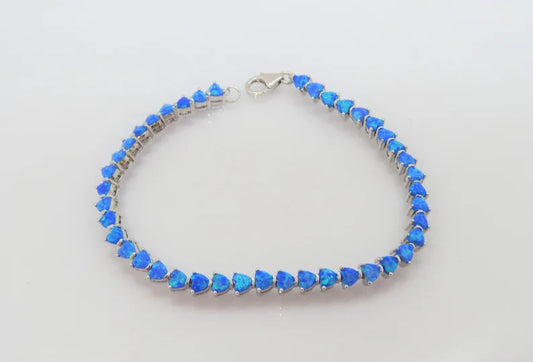 Heart-Cut Blue Opal Bracelet
