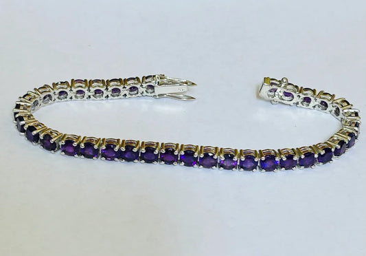 Elegant Purple Crystal Tennis Bracelet
