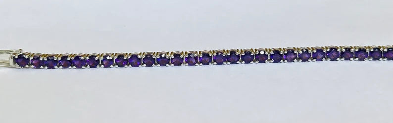 Elegant Purple Crystal Tennis Bracelet