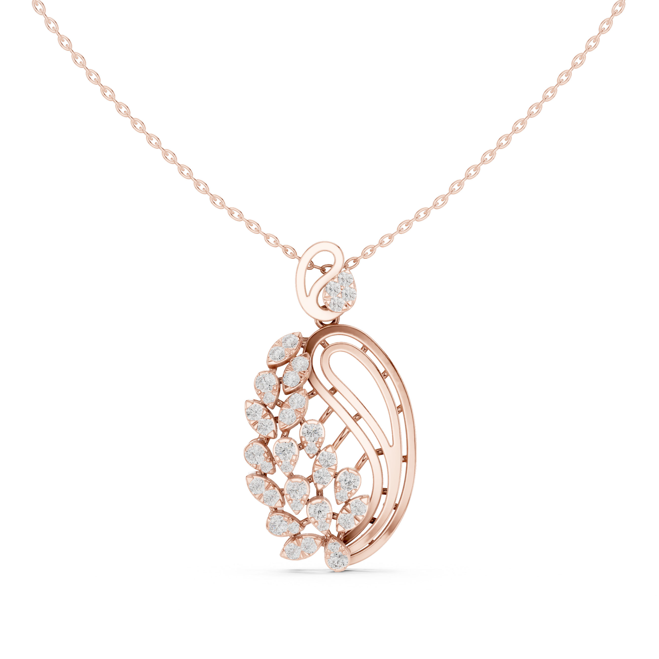 Aurelia Cascade Diamond Pendant Necklace