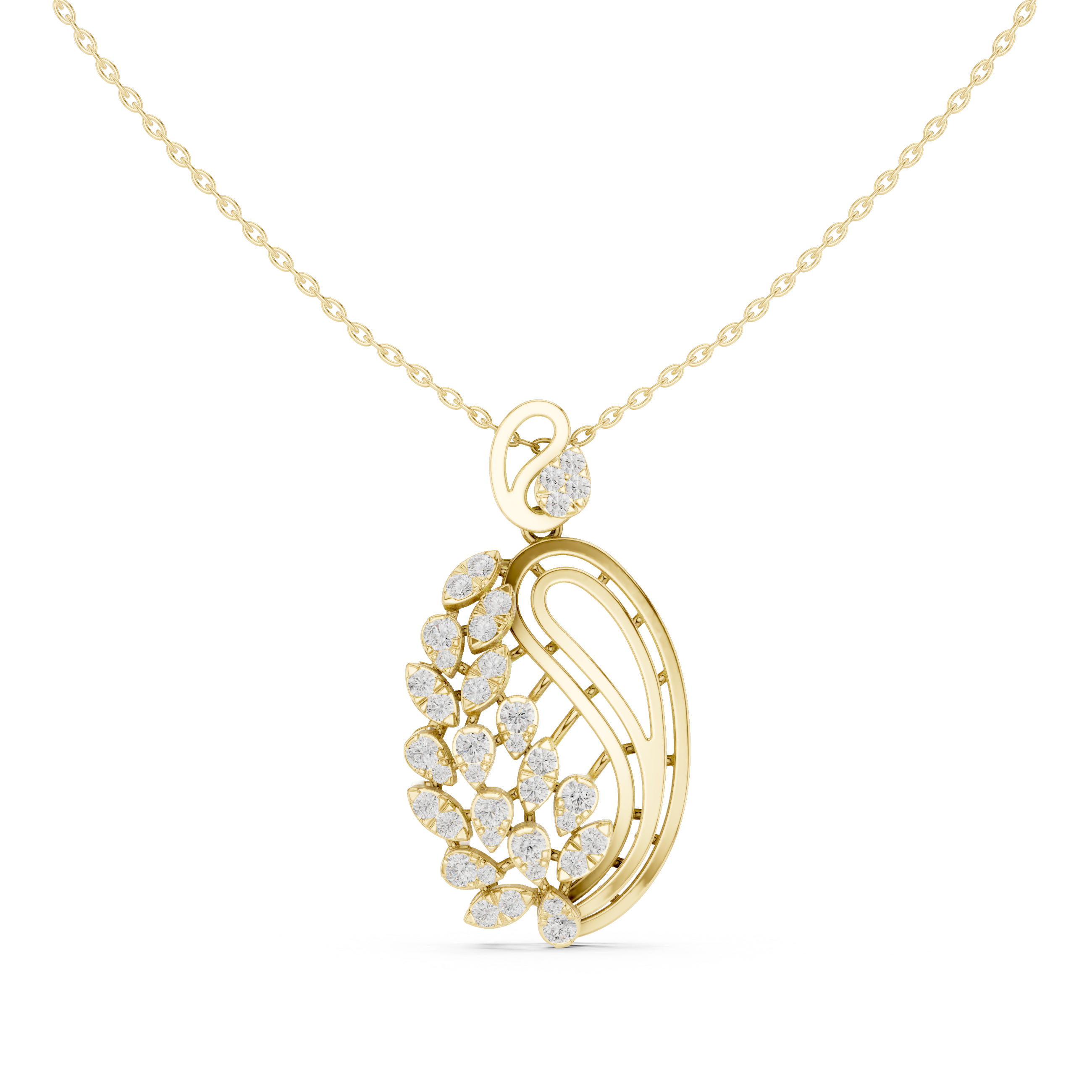 Aurelia Cascade Diamond Pendant Necklace