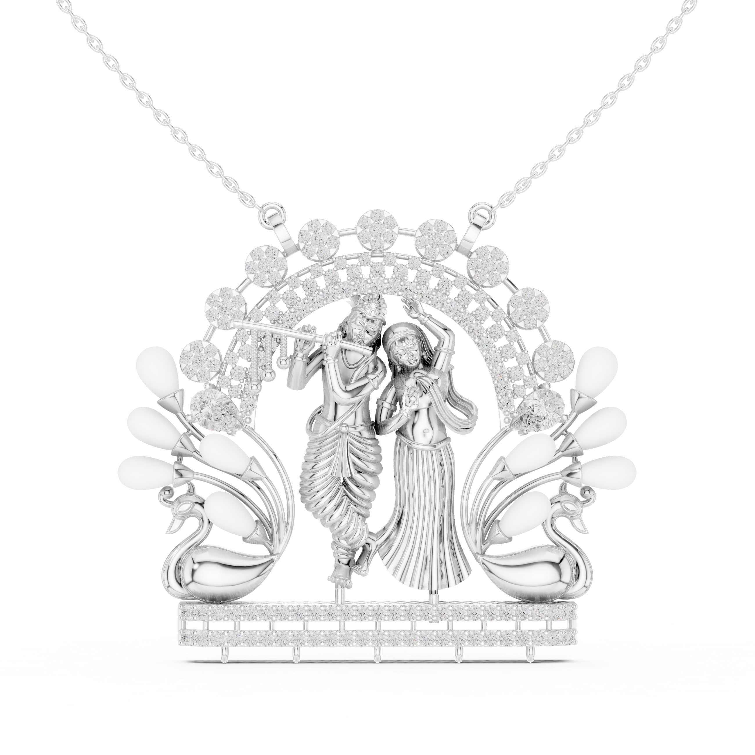 Vrindara Divine Radha Krishna Pendant Necklace