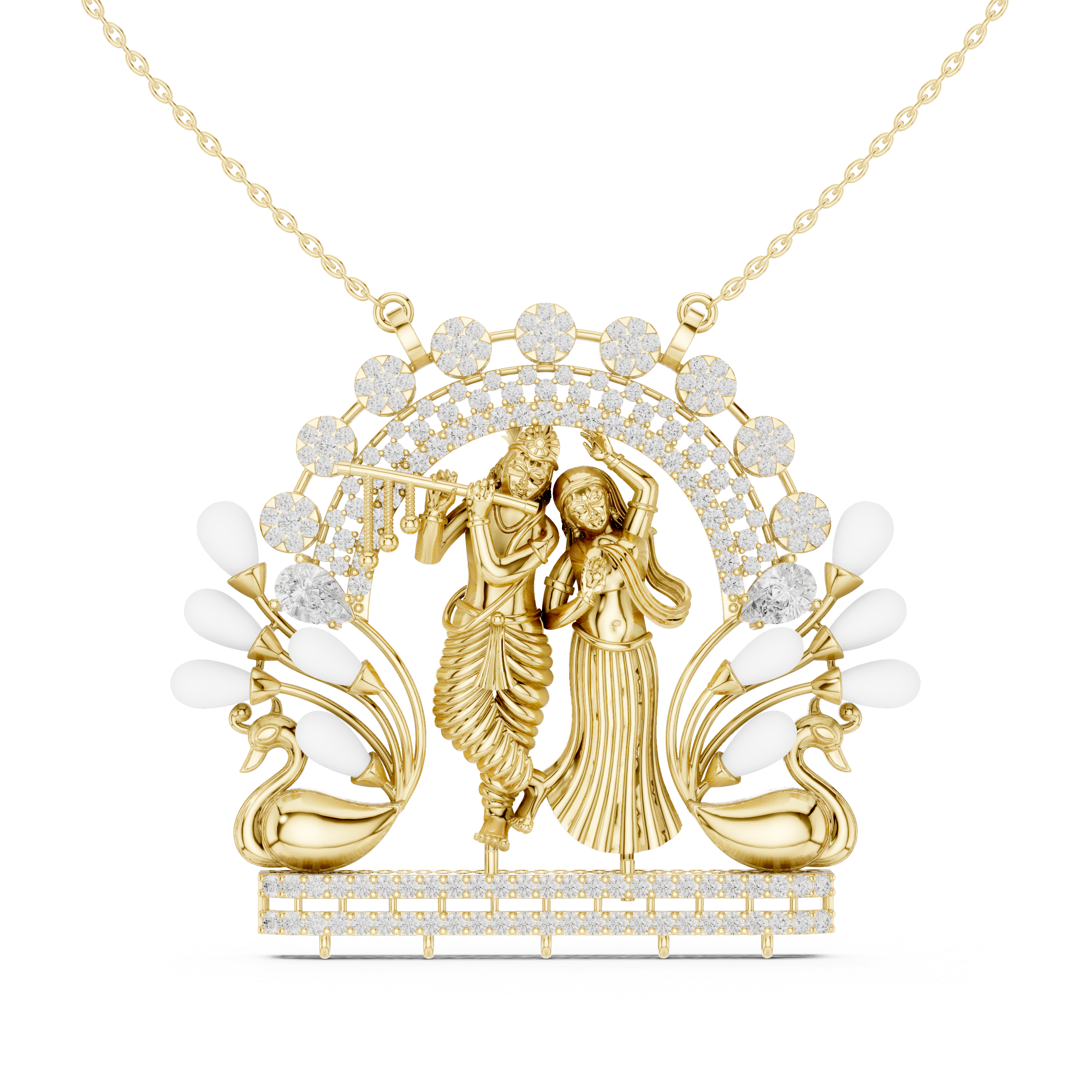 Vrindara Divine Radha Krishna Pendant Necklace