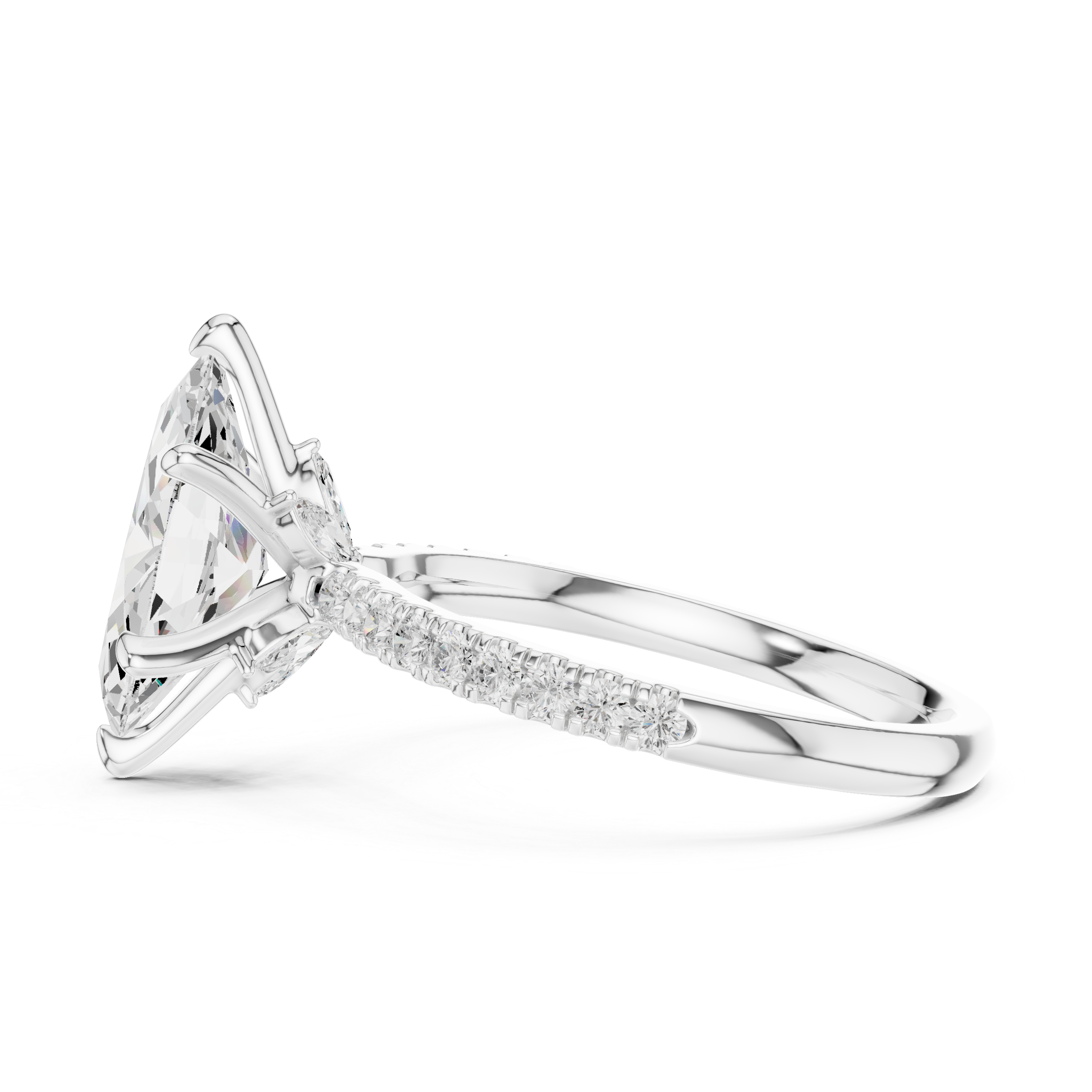 Maravelle Crown Marquise Diamond Ring