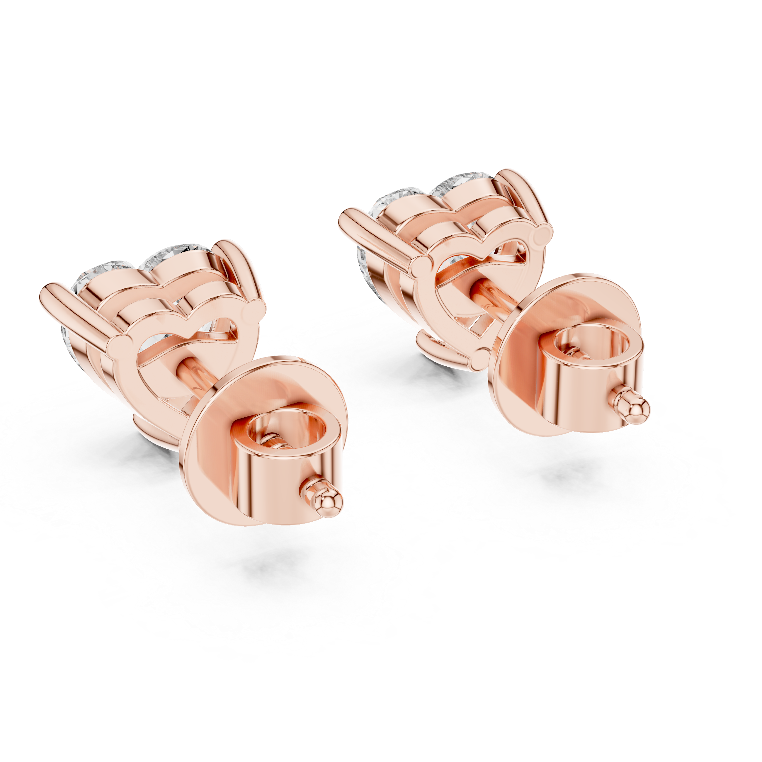 Amora Heart Diamond Stud Earrings