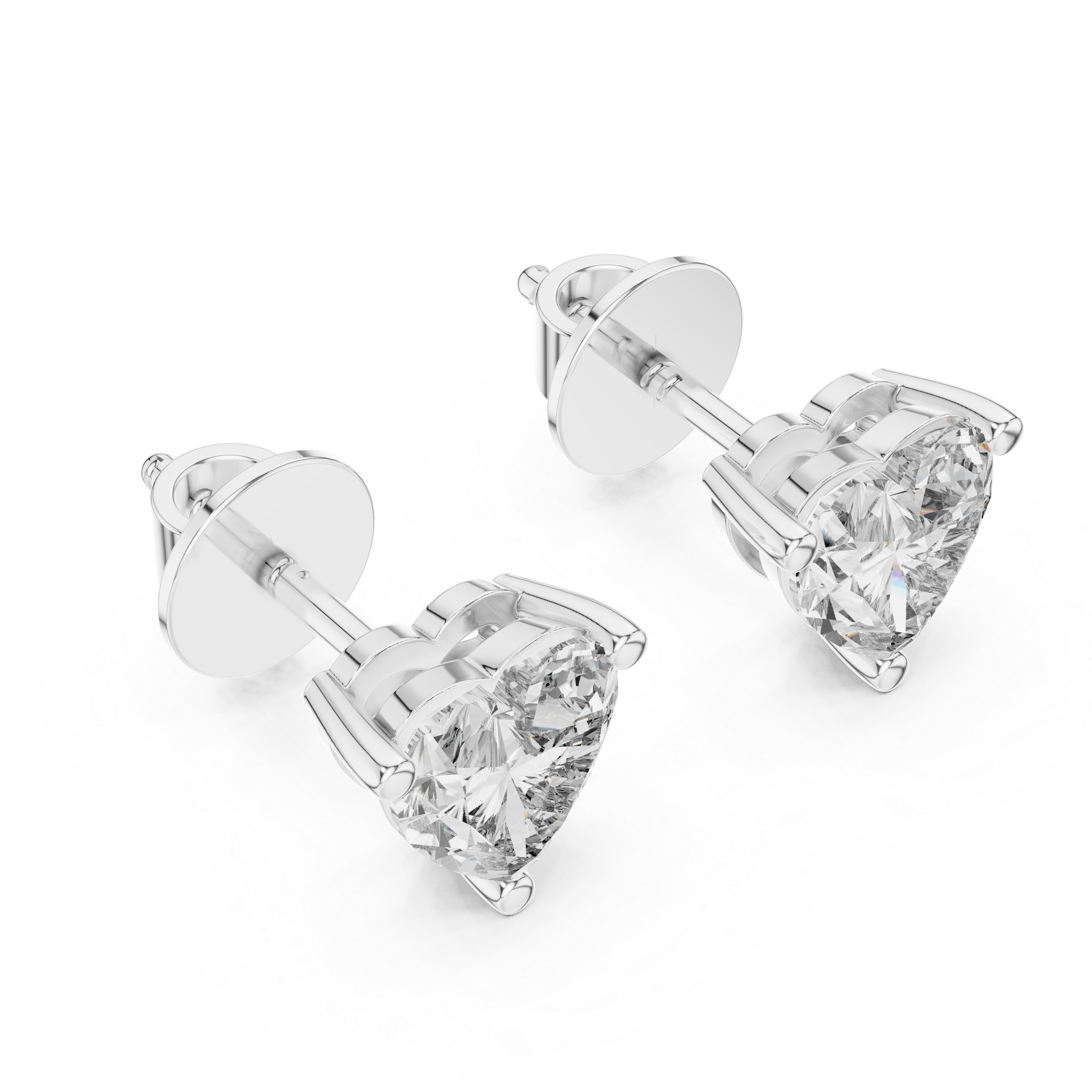 Amora Heart Diamond Stud Earrings