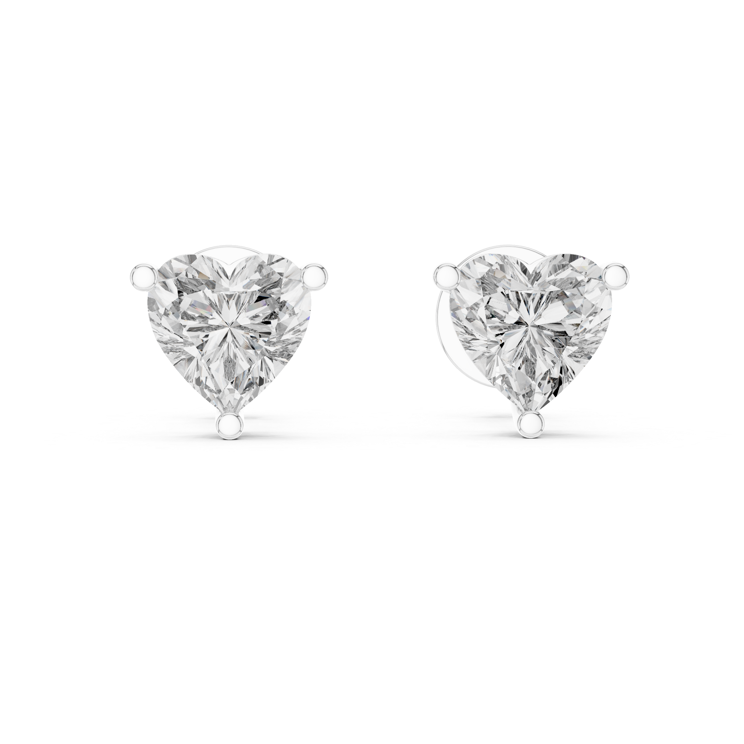 Amora Heart Diamond Stud Earrings