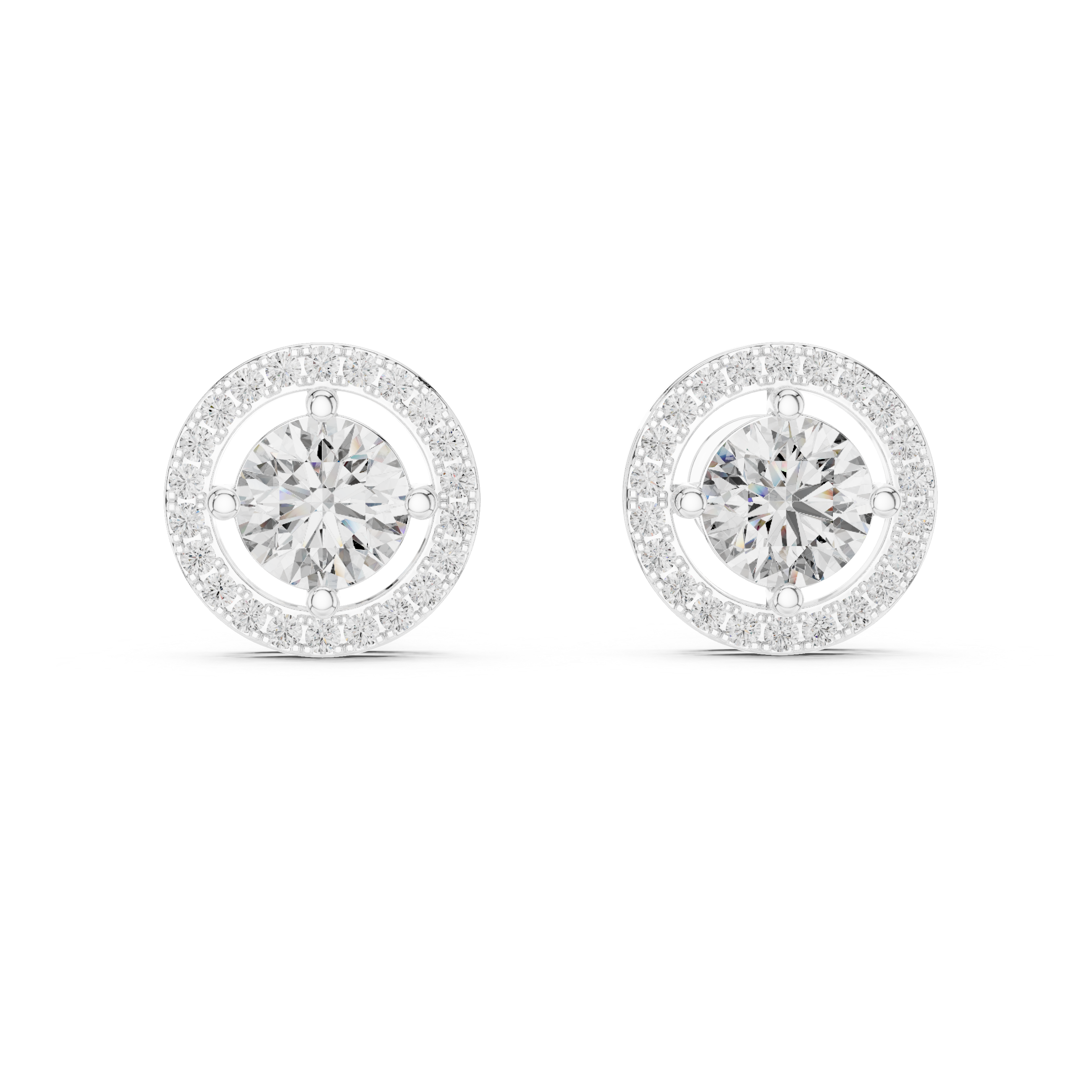 Seraphina Halo Diamond Stud Earrings