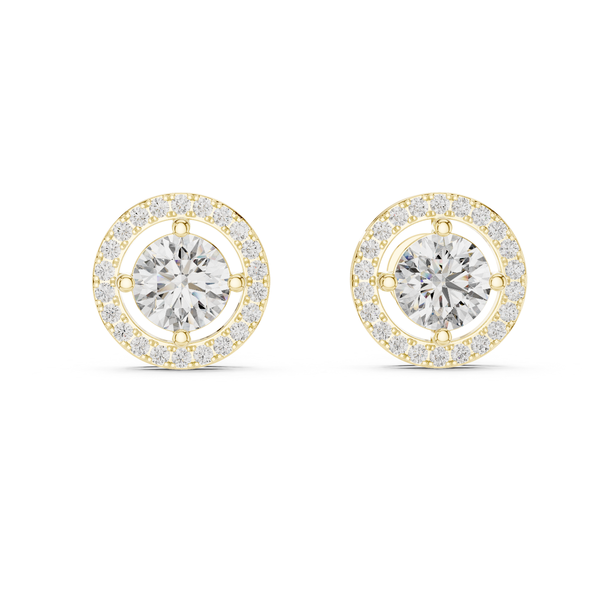 Seraphina Halo Diamond Stud Earrings