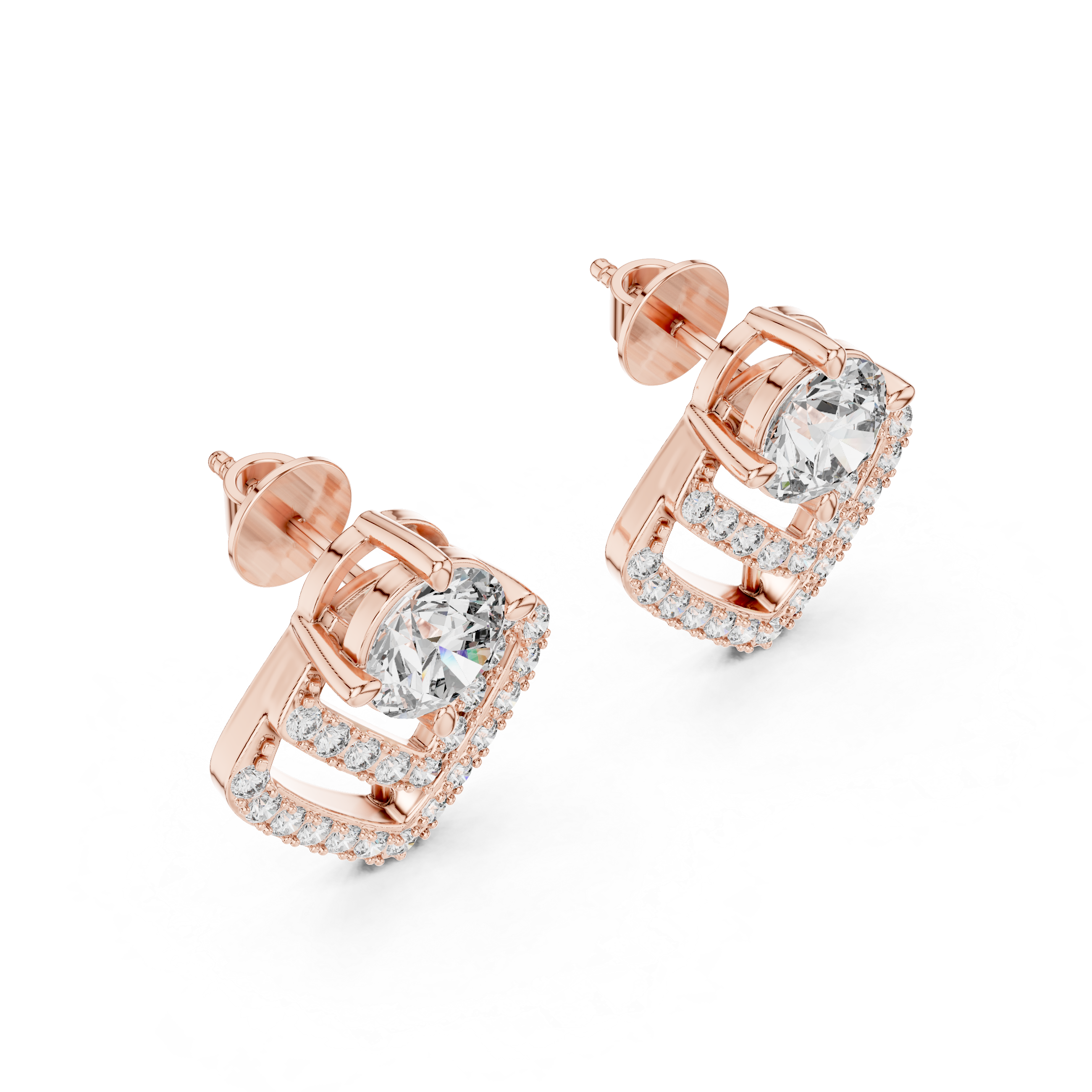 Aurelia Crown Diamond Stud Earrings