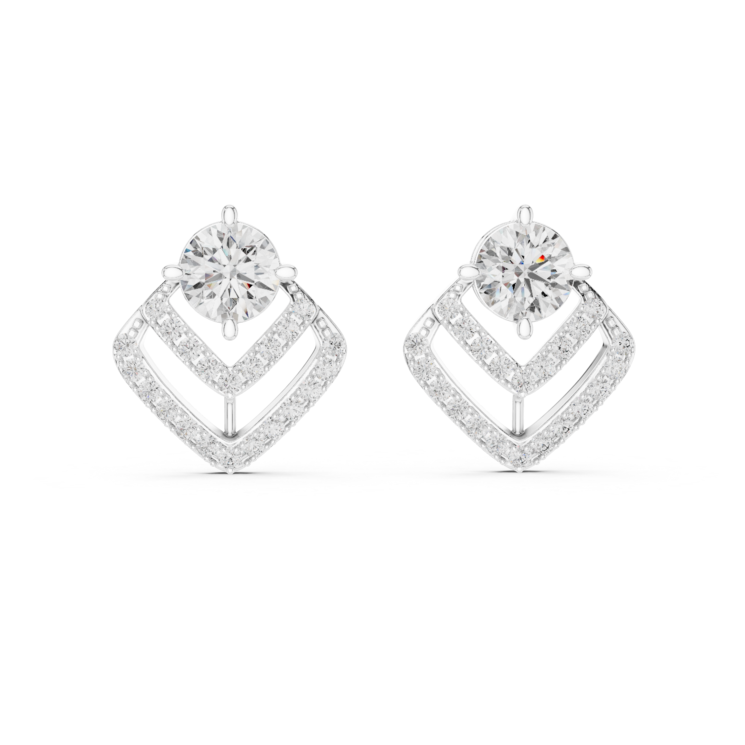 Aurelia Crown Diamond Stud Earrings