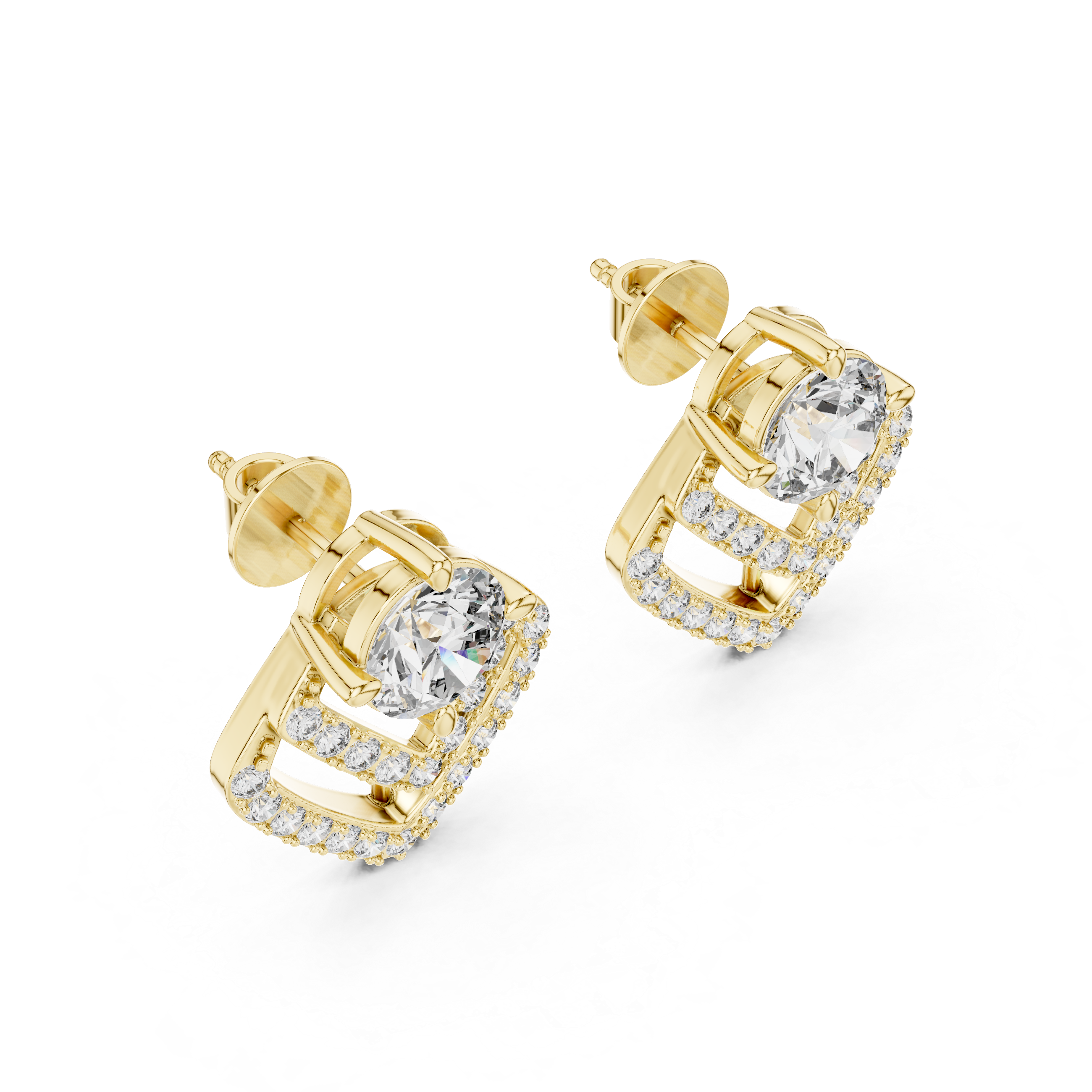 Aurelia Crown Diamond Stud Earrings