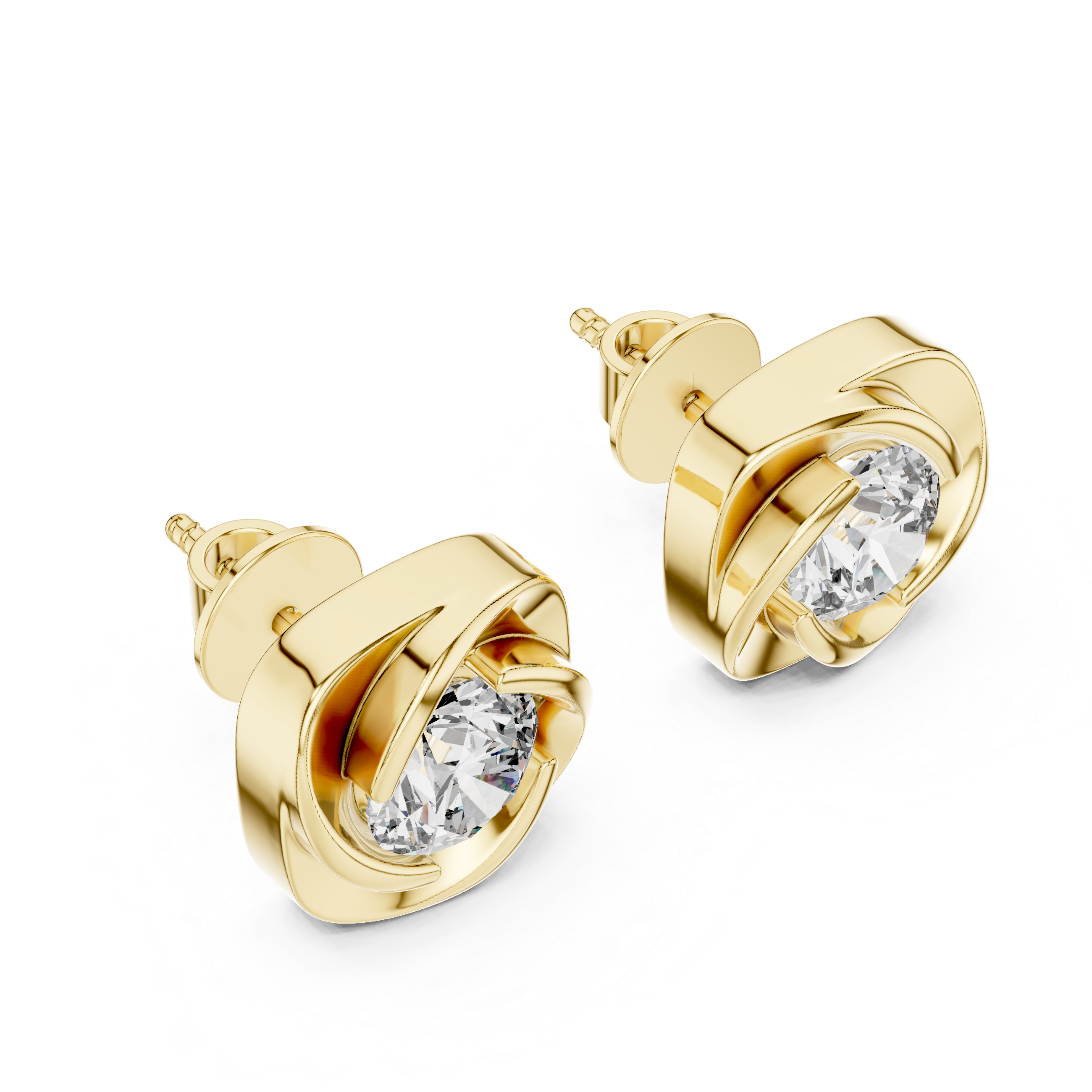 Velora Spiral Diamond Stud Earrings