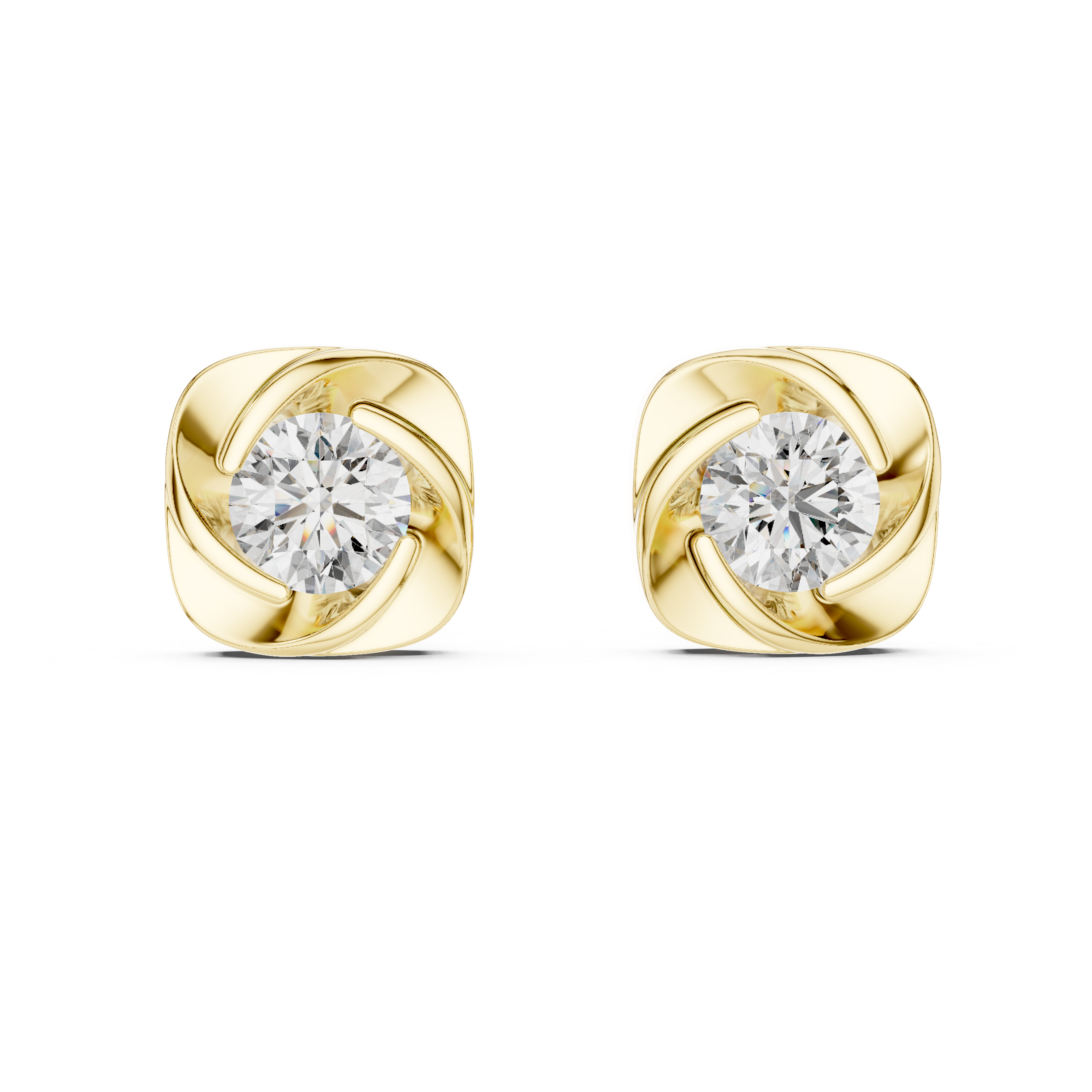 Velora Spiral Diamond Stud Earrings