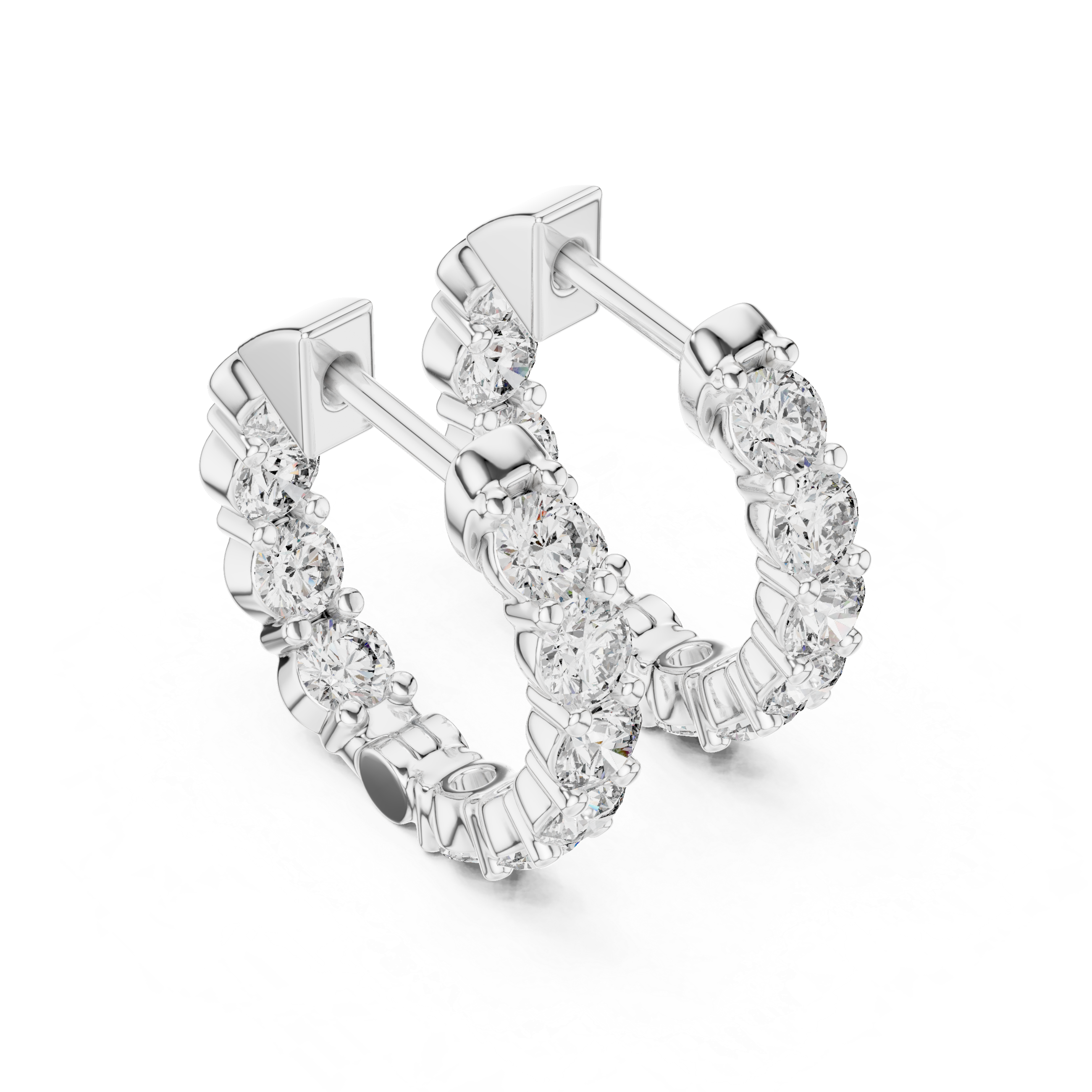 Zyrelith Eternity Diamond Hoop Earrings