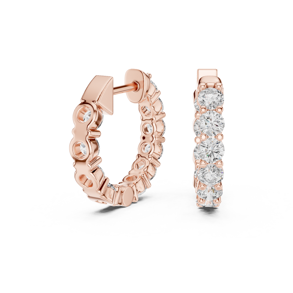 Zyrelith Eternity Diamond Hoop Earrings