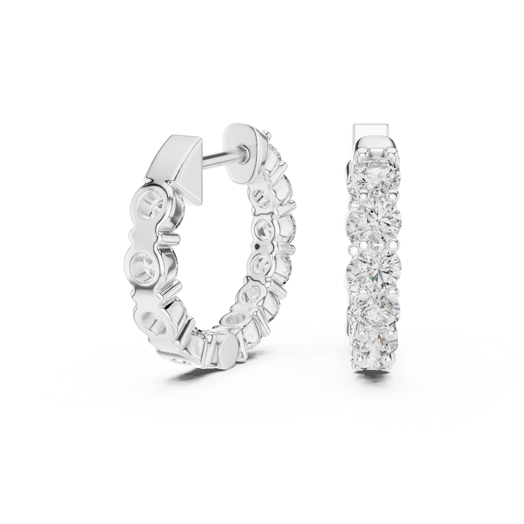 Zyrelith Eternity Diamond Hoop Earrings
