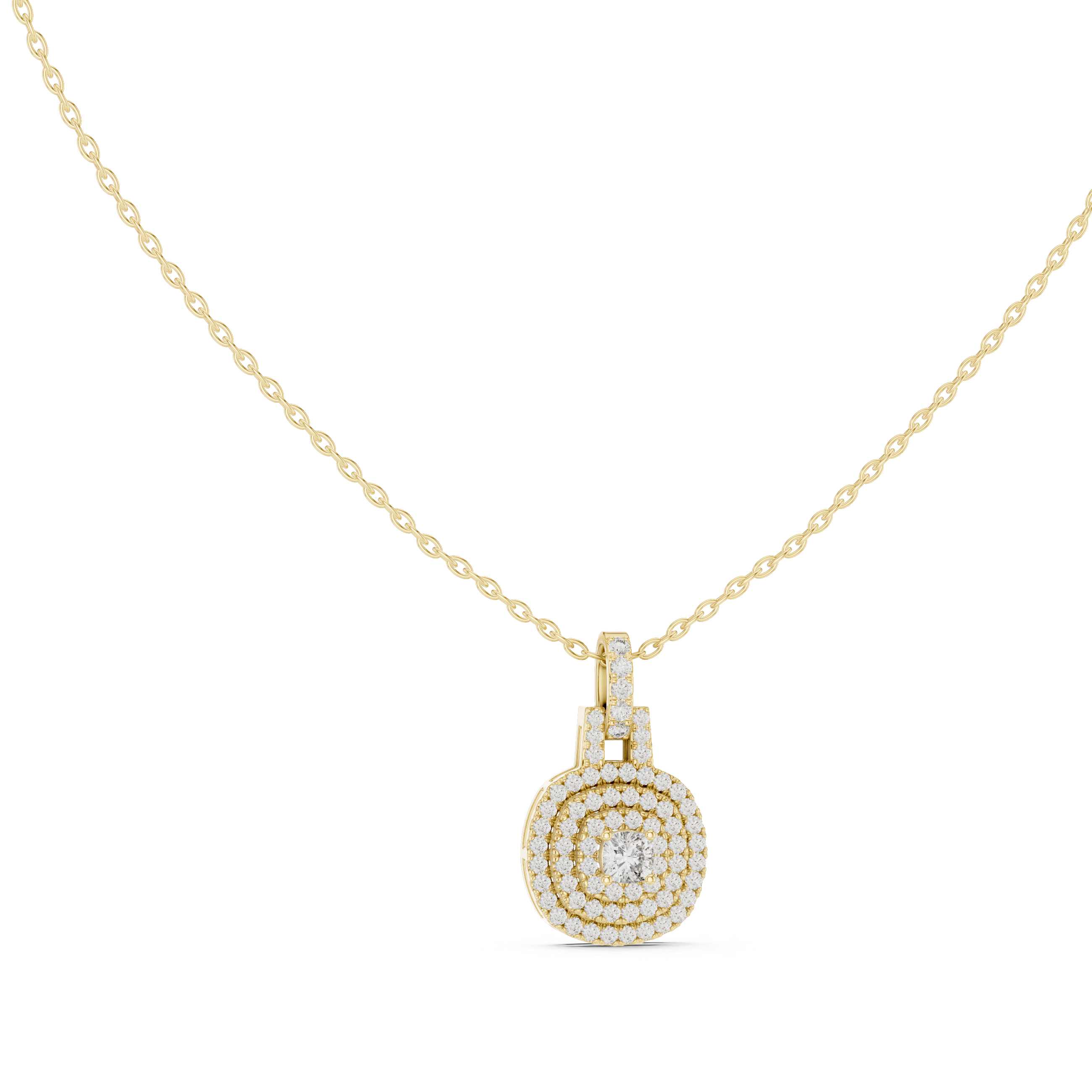 Lumira Halo Circle Diamond Pendant Necklace