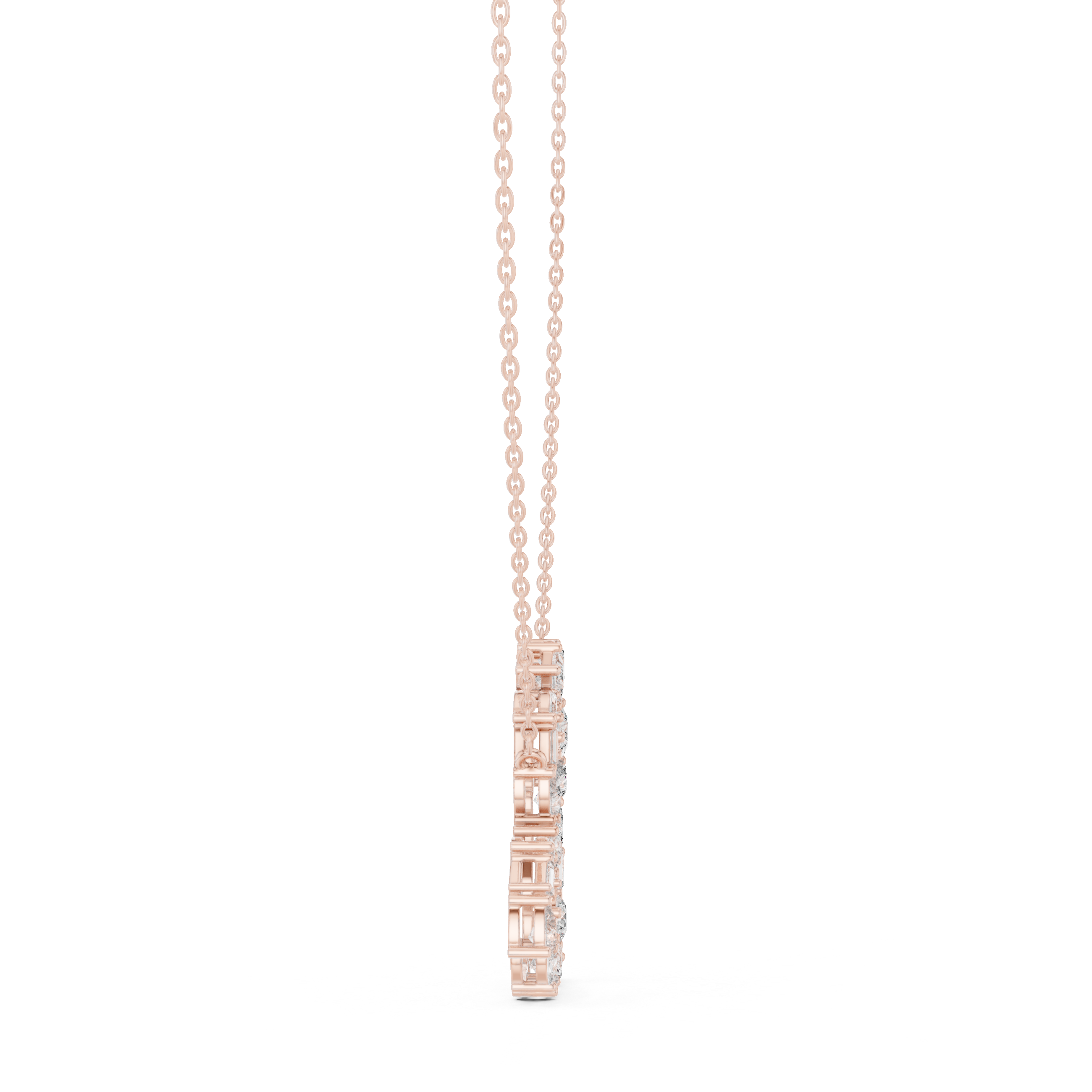 Elira Heart Mosaic Diamond Pendant Necklace