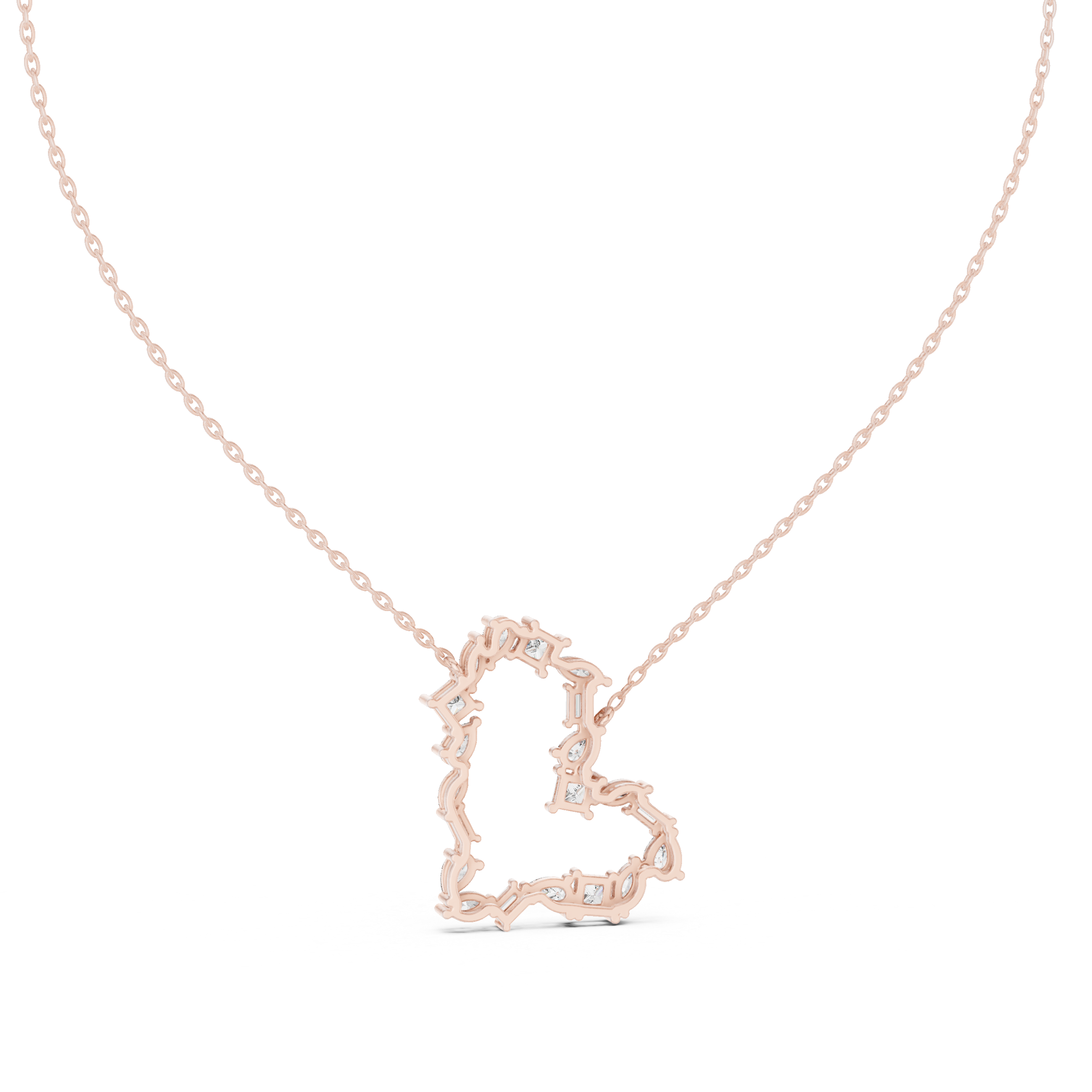 Elira Heart Mosaic Diamond Pendant Necklace