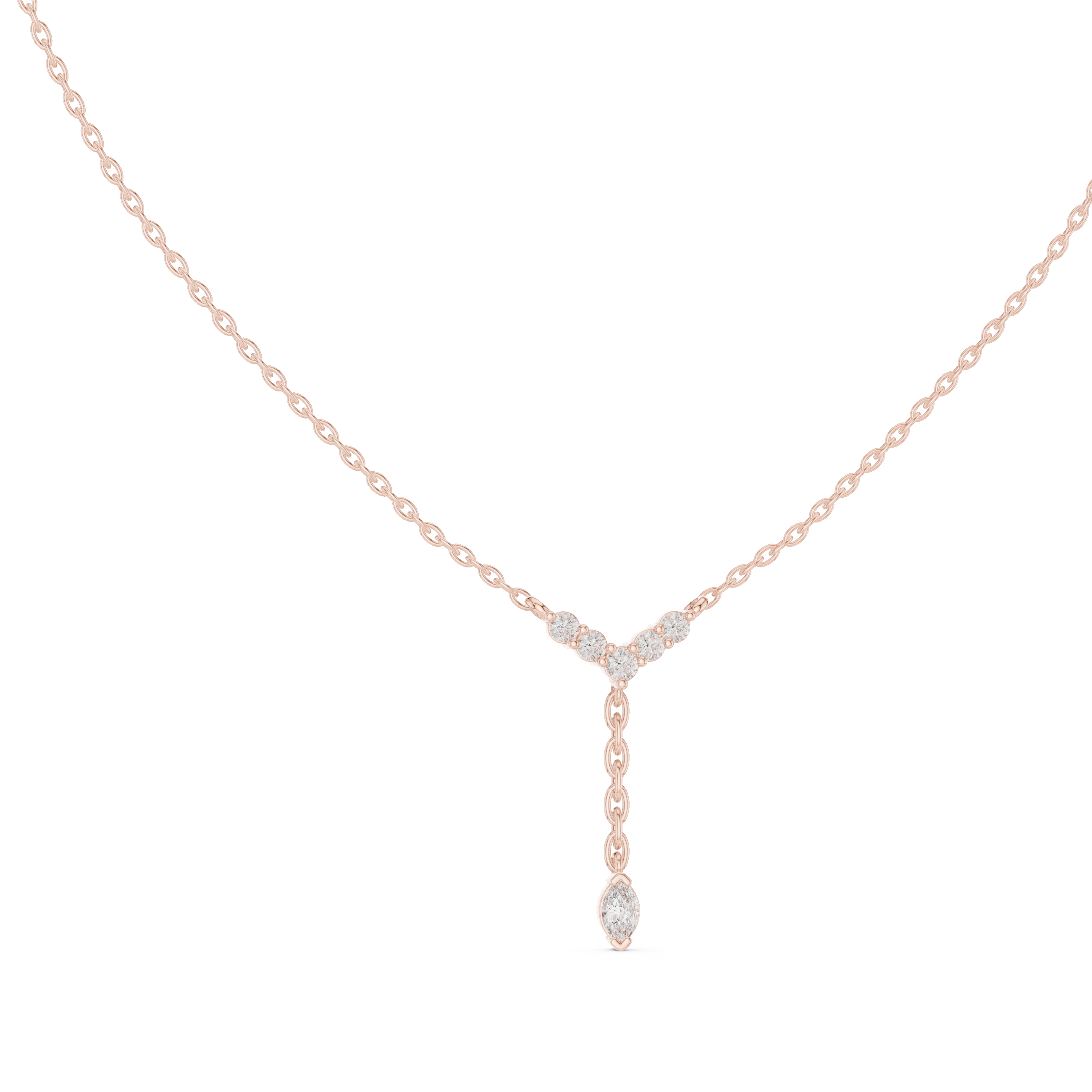 Velisse Drape Diamond Drop Necklace