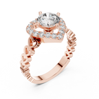 Amora Heart Halo Diamond Ring