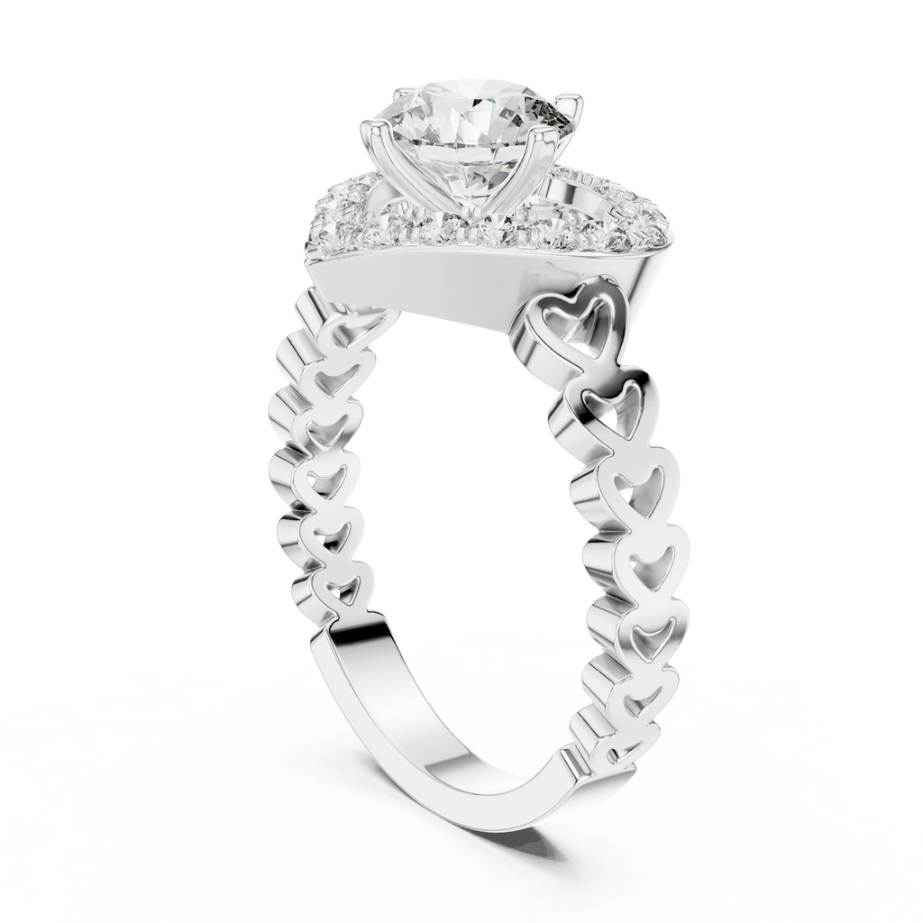 Amora Heart Halo Diamond Ring