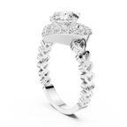 Amora Heart Halo Diamond Ring