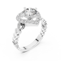 Amora Heart Halo Diamond Ring