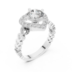 Amora Heart Halo Diamond Ring