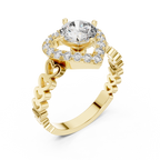 Amora Heart Halo Diamond Ring