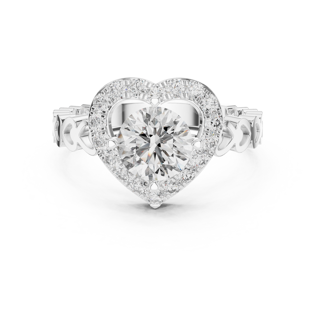 Amora Heart Halo Diamond Ring