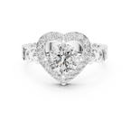 Amora Heart Halo Diamond Ring
