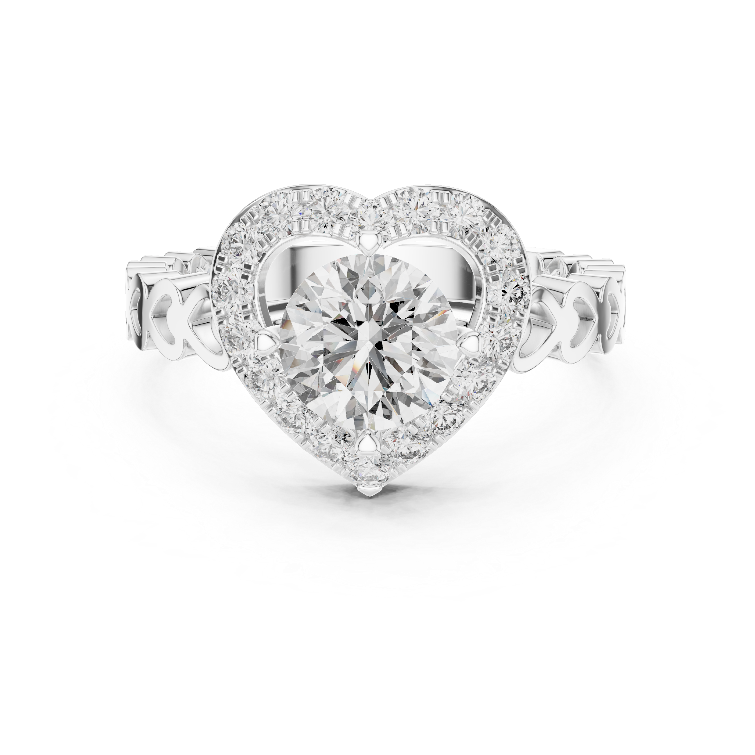 Amora Heart Halo Diamond Ring