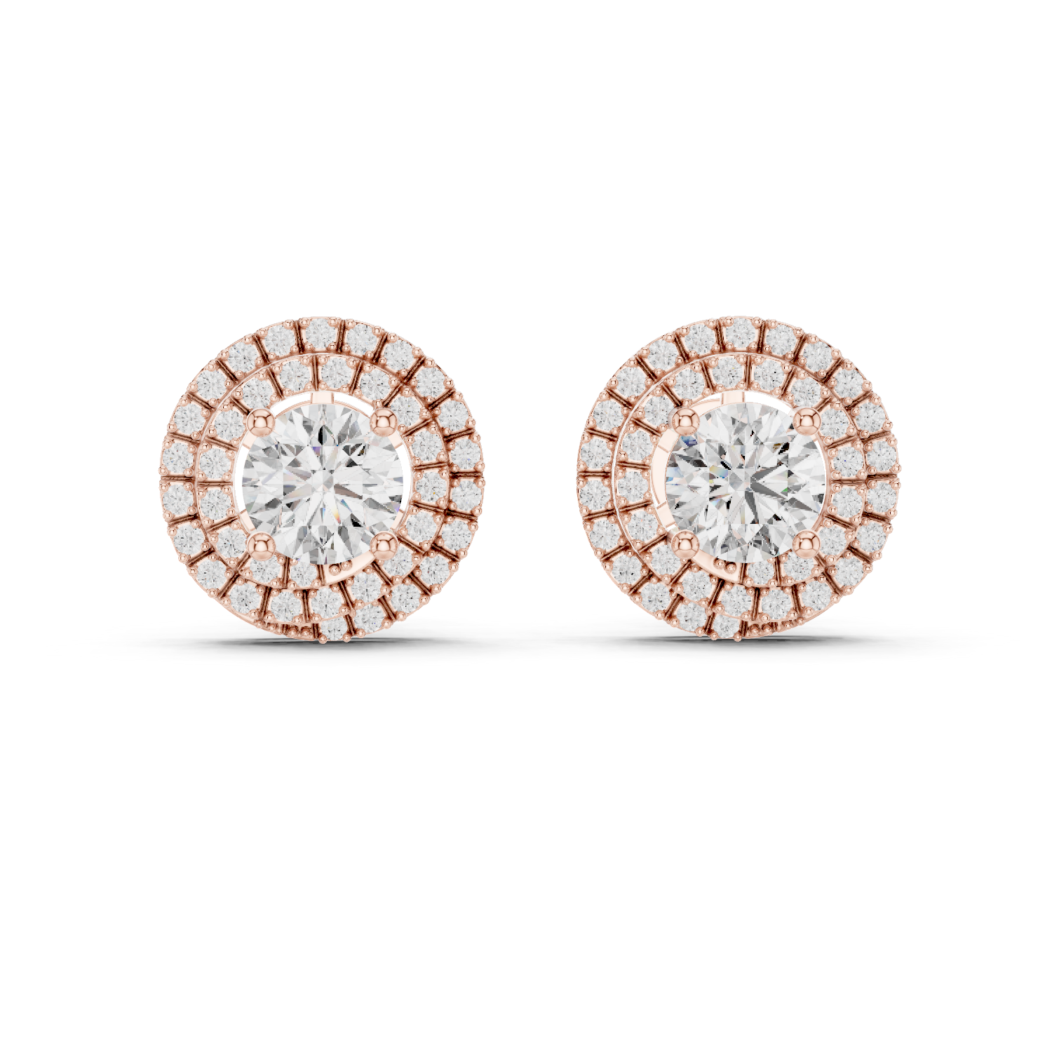 Celestine Radiant Halo Diamond Stud Earrings
