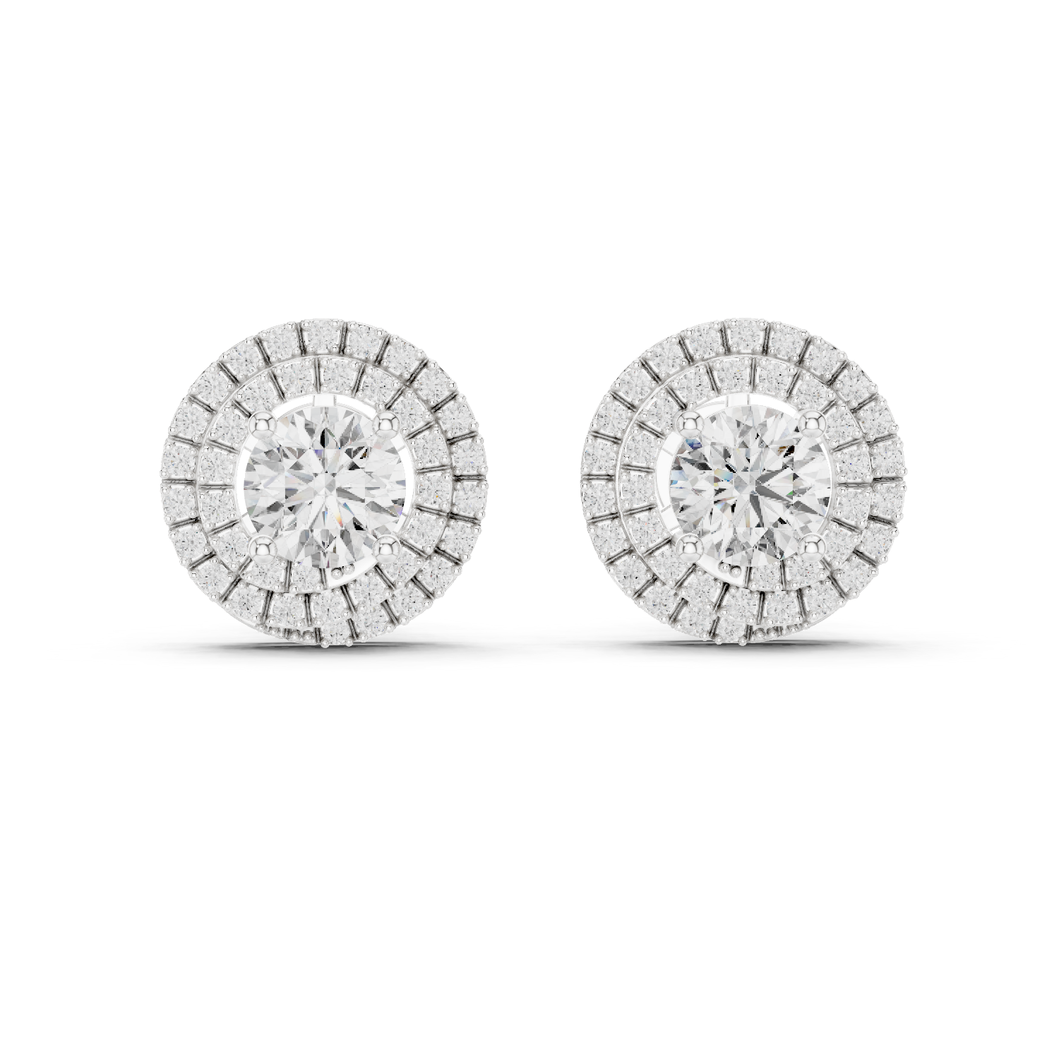 Celestine Radiant Halo Diamond Stud Earrings