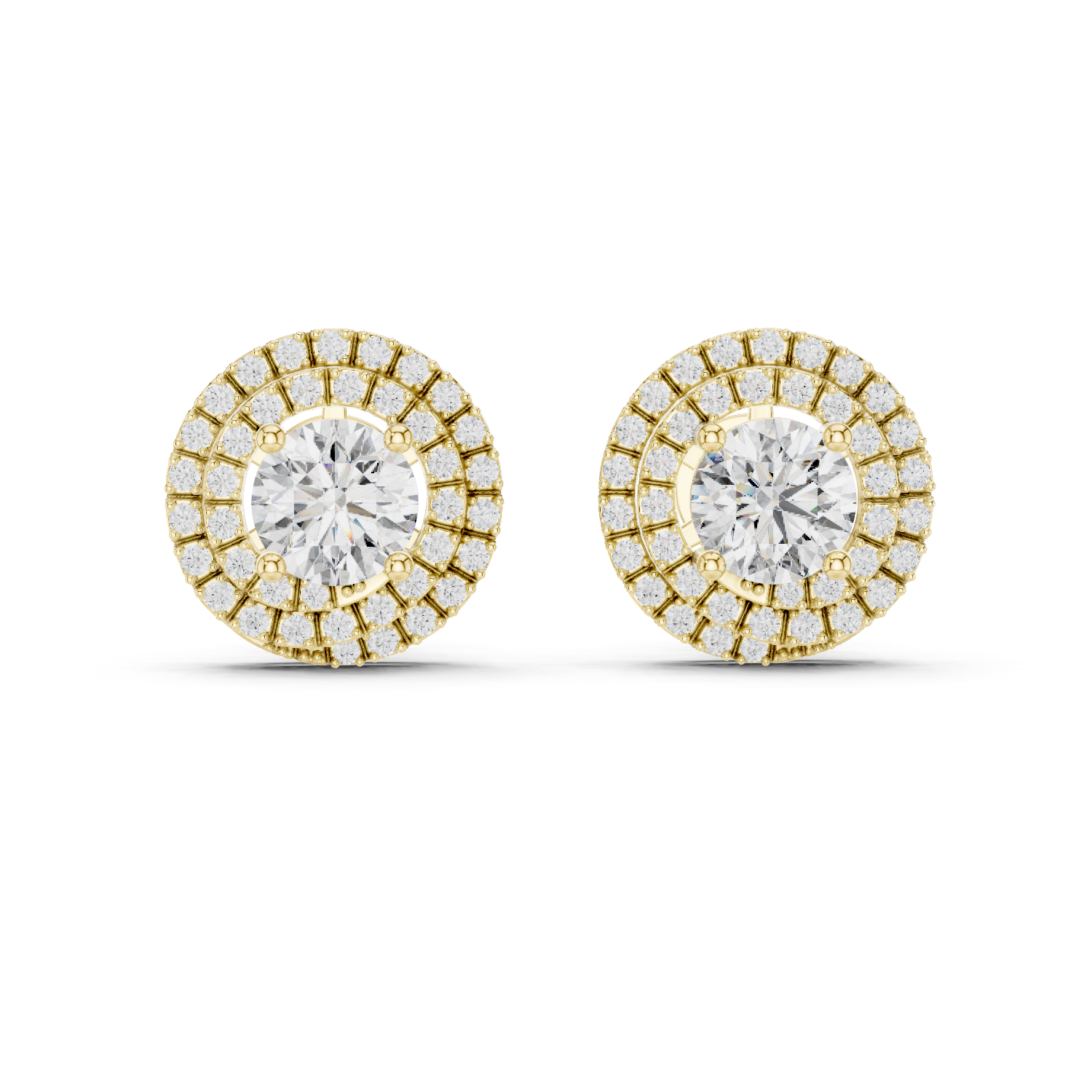 Celestine Radiant Halo Diamond Stud Earrings