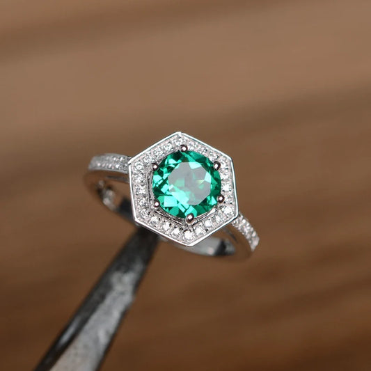 Hexagonal Gemstone Ring