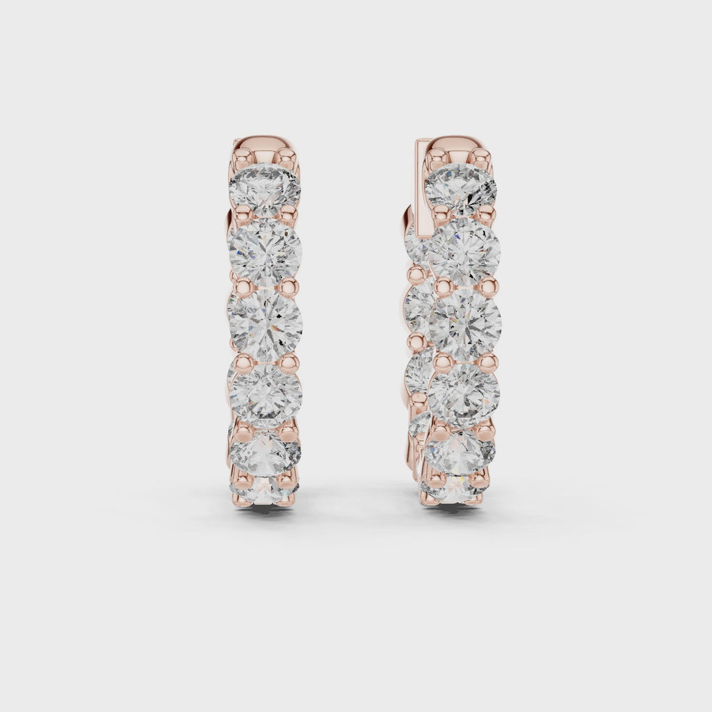 Zyrelith Eternity Diamond Hoop Earrings