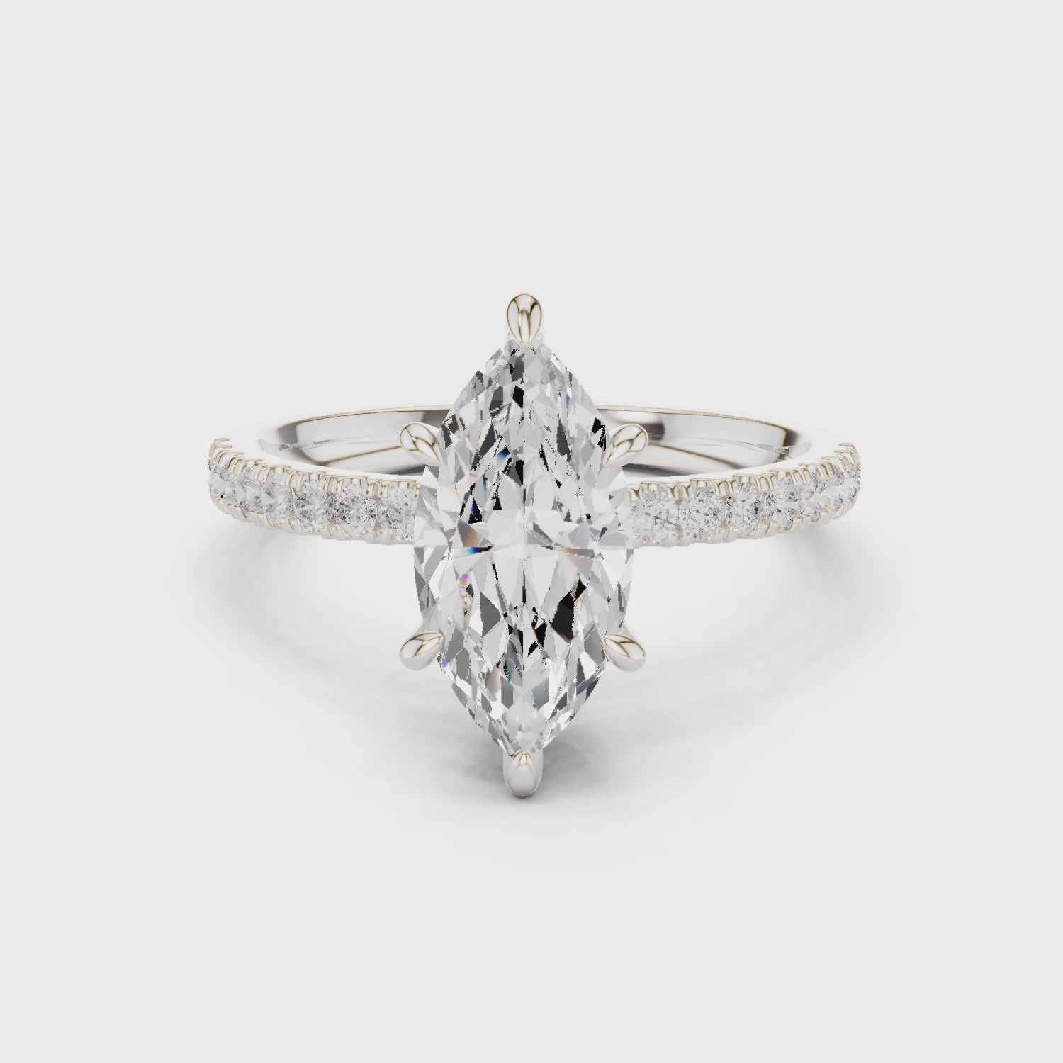 Maravelle Crown Marquise Diamond Ring
